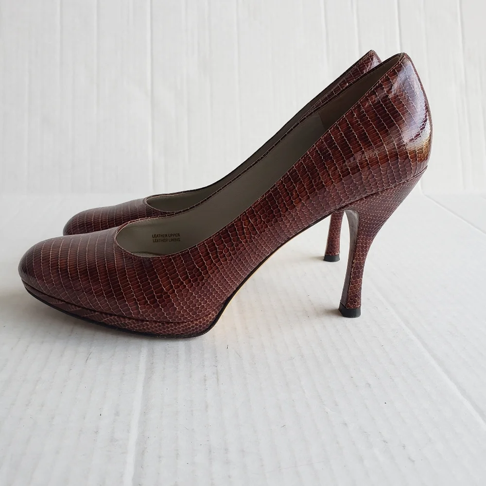 Via spiga croc leather heels size 7.5M